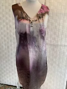 Marciano Guess Women's Sz 46 Double V Purple Rhinestone Sleeveless Summer Dress - Picture 1 of 12