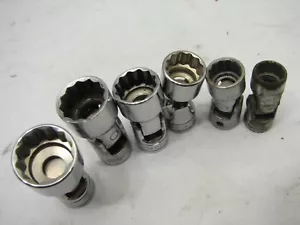 Snap-On 3/8" Drive 12 Point Universal Swivel Flex Socket Set SAE 7/16 - 3/4 - Picture 1 of 5