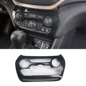 Cubierta del panel de interruptor de aire acondicionado de fibra de carbono para Jeep Cherokee 14-2018 - Imagen 1 de 5