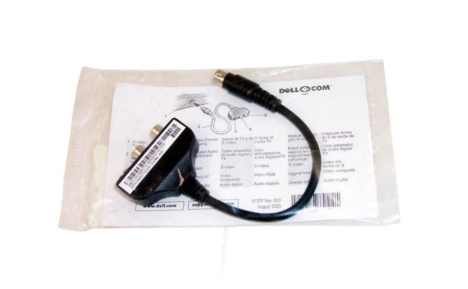 New Dell 44CTV 044CTV Audio-video Cable S-video Cable -  Original OEM Foto 1 de 1