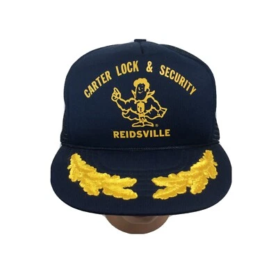 Gorra de seguridad vintage de espuma azul con logotipo bordado malla trasera SnapBack gorra de camionero Foto 1 de 4