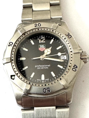 Reloj de buceo de cuarzo TAG Heuer Professional 200 m WK1210 35 mm 8" pulsera funciona Foto 1 de 4