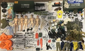 RIESIGES VINTAGE HASBRO GI JOE 60er FIGUREN, KLEIDUNG, ZUBEHÖR & TEILE KONVOLUT *WIE BESEHEN* - Bild 1 von 21