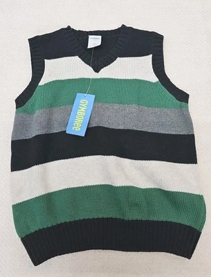 Gymboree Sweater Vest Boys XS (3-4) Knit Striped Traditional - Image 1 of 3
