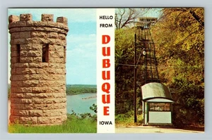 Dubuque IA-Iowa Banner Greetings Vintage Souvenir Postcard - Picture 1 of 4