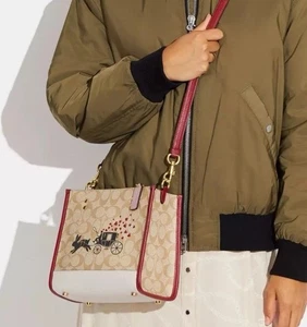 Coach Lunar New Year Dempsey Tote Bag 22 With Rabbit And Cairrage - Picture 1 of 5