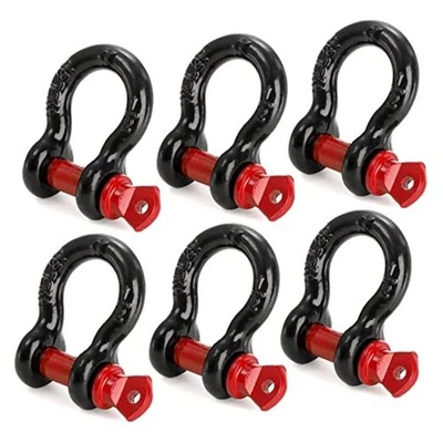  Paquete de 6 grilletes de anillo en D de 1/2" de capacidad de 2,0 toneladas (4.000 libras) con pasador de tornillo pesado  Foto 1 de 4