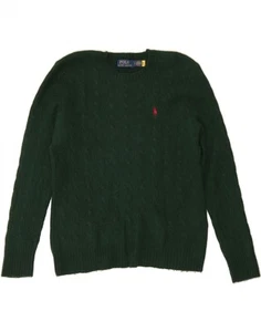 RALPH LAUREN Womens Crew Neck Jumper Sweater UK 16 Large Green Wool AW19 - Picture 1 of 3