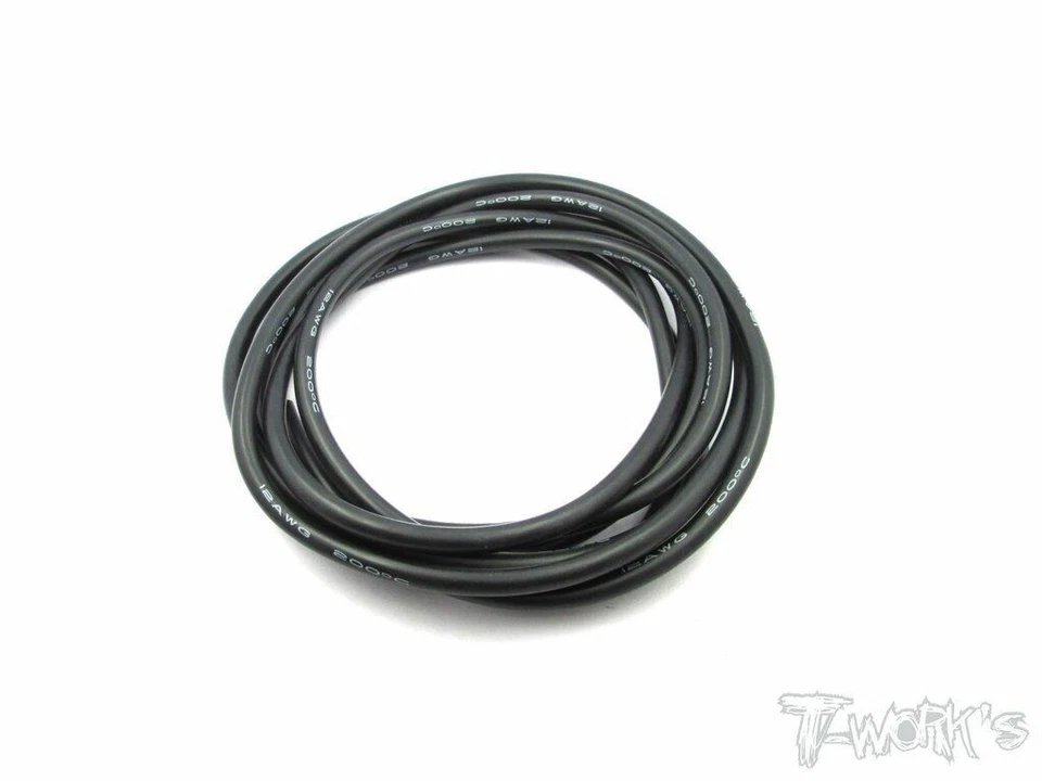 T-Works Cavo 12AWG Nero per 1:8 Buggy Eettrico (2mt.) - EA-026BK - Immagine 1 di 1