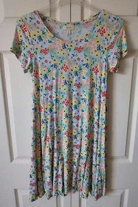 Style & Co T Shirt Dress Women's MEDIUM Floral Print Short Sleeve Swing Jersey - Picture 1 of 8