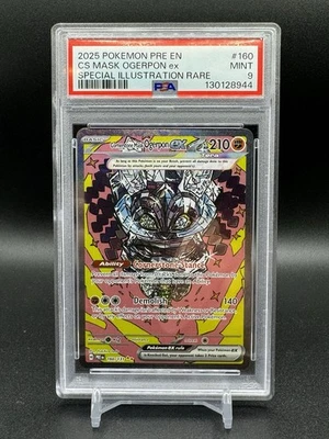 Cornerstone Mask Ogerpon ex 160/131 Prismatic Evolutions SIR PSA 9 MINT English - Image 1 of 2