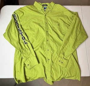 Camisa Resistol LS Para Hombres XL Verde Western Rodeo Gear Bordada con Botones - Imagen 1 de 10