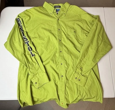 Resistol LS Shirt Mens XL Green Western Rodeo Gear Button Down Embroidered - Image 1 of 4