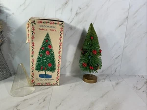 Vintage Weihnachten Flaschenbürste Baum 10" ~ Japan ~ OVP ~ Kugeln ~ Kiefernzapfen ~ - Bild 1 von 24