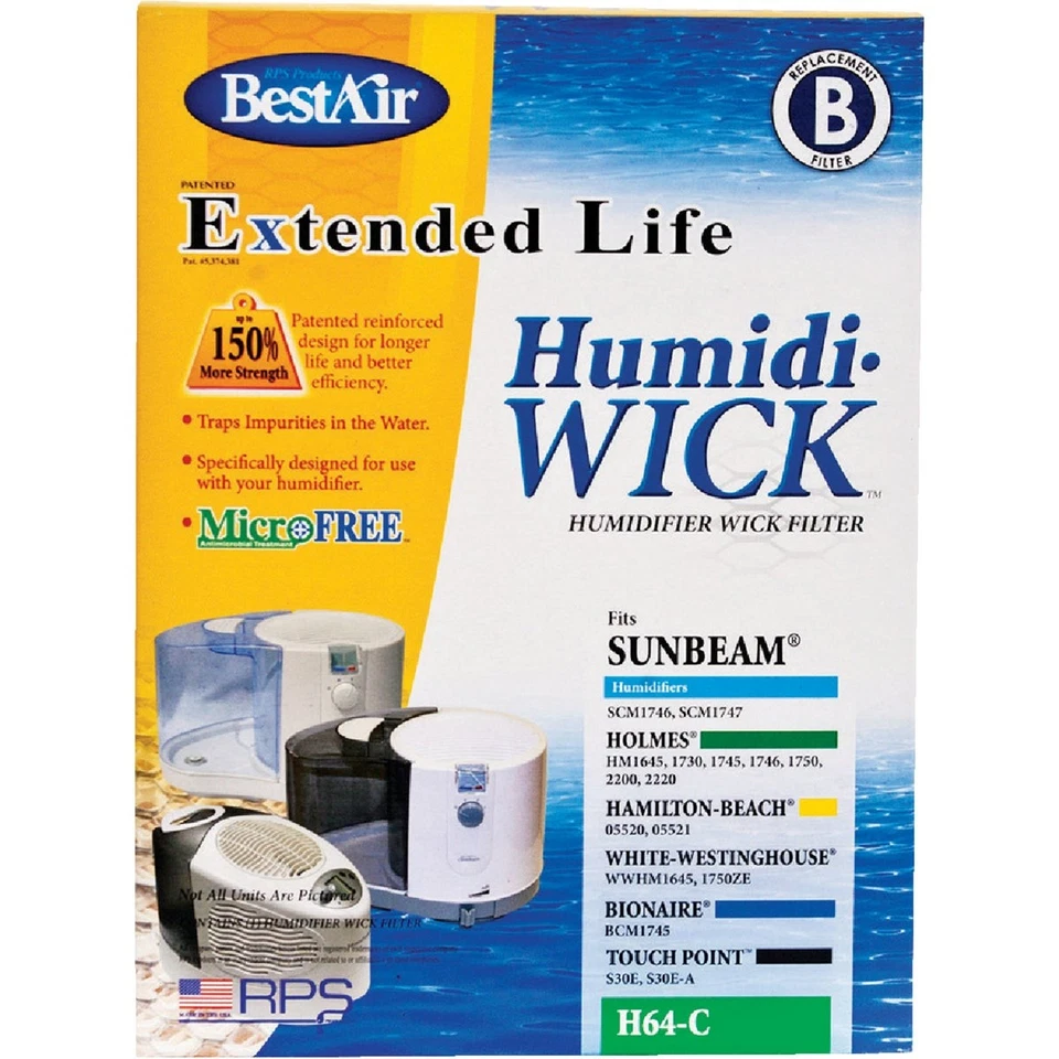 BestAir Extended Life Humidi-Wick H64 Humidifier Wick Filter H64-PDQ-4 BestAir - Image 1 of 1