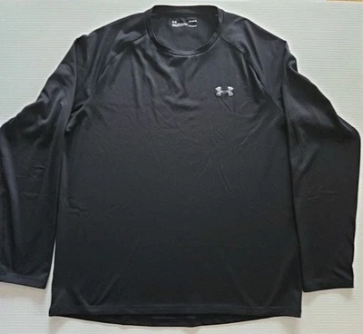 Under Armour HeatGear Para Hombre L Negro Manga Larga Rendimiento Calce Suelto-USADO EN EXCELENTE ESTADO Foto 1 de 4
