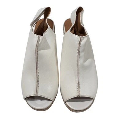 NUEVA Sandalia Comfortview Para Mujer 7.5 Braelyn Blanca Alpargata Punta abierta Tacón de Cuña Foto 1 de 4