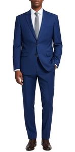 Kenneth Cole Suit Men’s 40S Jacket 33x30 Pants Blue Techni-Cole Slim Fit NWOT - Picture 1 of 13