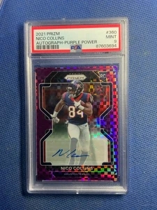 NICO COLLINS Rookie Auto 2021 Panini Purple Power Checker Prizm SP /49 RC - Picture 1 of 2