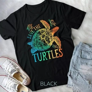 Tie Dye Sea Turtle, save the turtles, women & men and kids rainbowUnisex T-shirt - Picture 1 of 10