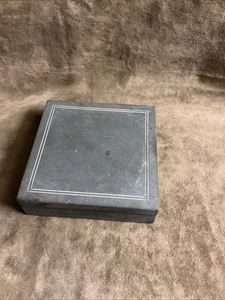 Vintage calligraphy inkstone inkwell box with lid and bottom Japanese Writing - Picture 1 of 5