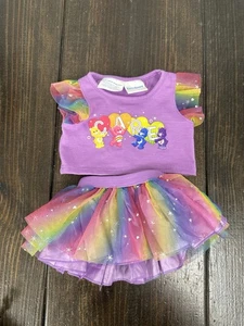 Falda Build a Bear Care Bear Tul + Top 2 Piezas Outfit Púrpura Rosa Amarillo BAB - Imagen 1 de 5