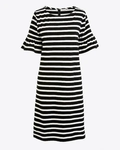 J. Crew Ruffle Bell Sleeve Striped Shift Knit Dress Women's Size XS Style H7043 - Picture 1 of 8