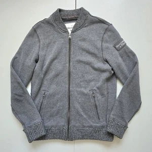 Abercrombie & Fitch Men’s Full Zip Grey Sweater Jacket Fleece Lined Size Medium - Picture 1 of 7