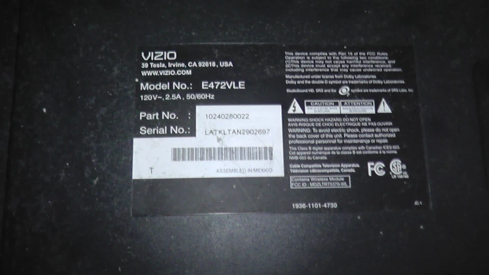 tv vizio e472vle - Image 1 of 2