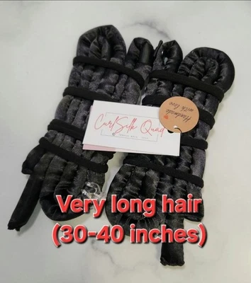 Black CurlSilk Quad (no scrunchie ) - Heatless Curlers for Very long Hair - Image 1 of 4