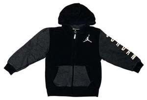 Boys Air Jordan Spell-out Full Zip Black Grey Hoodie Size L 12 – 13 years - Picture 1 of 4