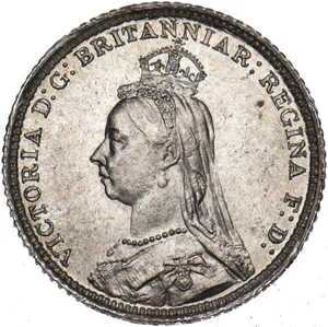1888 Groat (Fourpence) - Victoria British Silver Coin - Superb - Picture 1 of 2