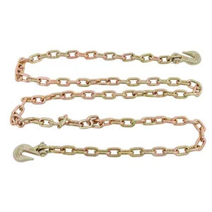 4900lbs G80 Transport Binder Chain 5/16" x 10.3' Tow Chain w/ Clevis Grab Hooks - Picture 1 of 13