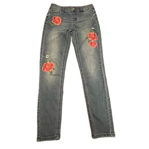 Justice Girls Sequin Rose Patch Mid Rise Jegging Size 14 Slim - Picture 1 of 16