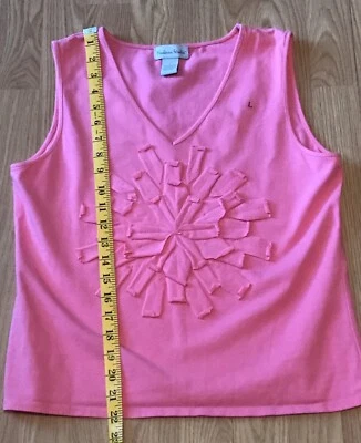 Camiseta sin mangas pulóver de algodón rosa Madison Studio talla L grande. SB3 Foto 1 de 4