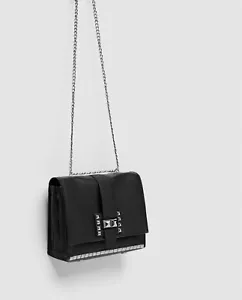 ZARA S/S 2018 STUDDED MEDIUM LEATHER CROSSBODY BAG CHAIN - Picture 1 of 2