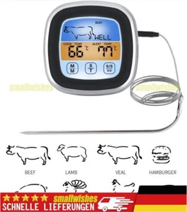 Grillthermometer Digital Bratenthermometer BBQ Smoker Fleischthermometer Fühler - Bild 1 von 11