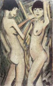 Zwei Mädchen um 1920 Aktmalerei Expressionismus Otto Mueller A3 38 - Bild 1 von 1
