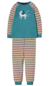 NWT Frugi Organic Kernow Striped Rainbow Girls Boys 8-9 Years Unicorn Pegasus - Picture 1 of 3