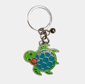 Llavero recuerdo tortuga verde hawaii tono plata - Imagen 1 de 7