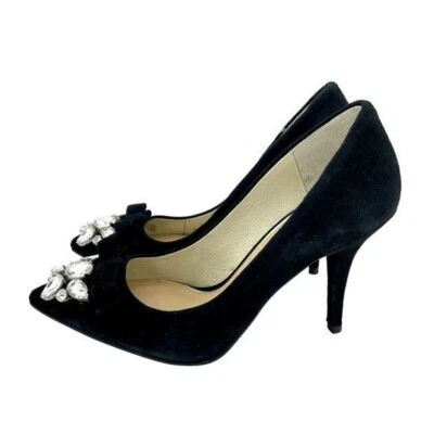 Zapatos de salón MICHAEL KORS Felicity de gamuza negra con estrás de cristal talla 7 nuevos sh03 Foto 1 de 4