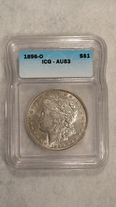 1896 O MORGAN SILVER DOLLAR ICG AU53 BETTER DATE $1 Coin PRICED TO SELL NOW! - Picture 1 of 4