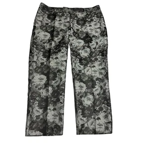 Banana Republic Straight Leg Capri In Black Floral Size: 12 - Picture 1 of 4