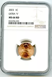 2023 EXTRA ' V ' ERROR LINCOLN UNION SHIELD PENNY NGC MS66 RD CENT RARE VARIETY - Picture 1 of 3