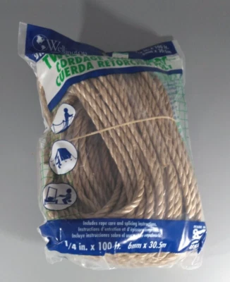 Wellignton 扭曲聚绳 0.25 英寸 x 100 英尺 — 第 1/4 张图片