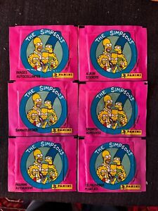 6 DIFFERENTS PACKETS SEALED STICKERS PANINI THE SIMPSONS  CENTURY FOX 1991 RARE
