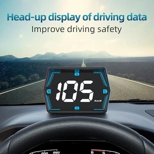Universal Digital Speedometer GPS Car HUD Head Up Display MPH Overspeed Alarm 3" - Picture 1 of 16