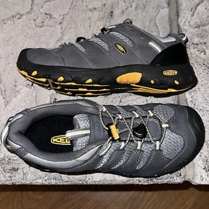 New Keen 1011908 Koven Gray Leather Drawstring Hiking Shoes Sandals 5 Boys Youth - Picture 1 of 8