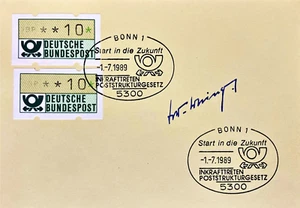 Autogramm Dr. Wernr DOLLINGER 66-69 Postminister mit SSt Poststrukturgesetz xyz - Bild 1 von 1