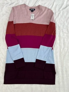 NUEVO CON ETIQUETAS LANDS END XSMALL 2/4 Pullover Manga Larga Suéter Cuello en V Multicolor Mujeres - Imagen 1 de 16